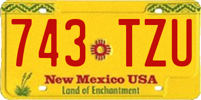 NM license plate 743TZU