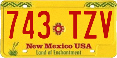 NM license plate 743TZV