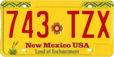 NM license plate 743TZX