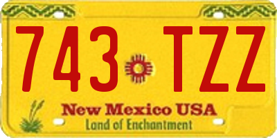 NM license plate 743TZZ