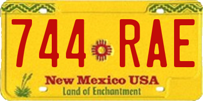 NM license plate 744RAE