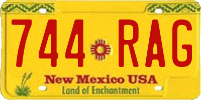 NM license plate 744RAG