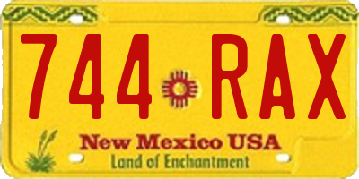 NM license plate 744RAX