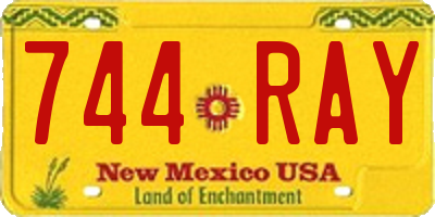 NM license plate 744RAY