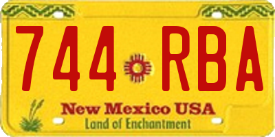 NM license plate 744RBA