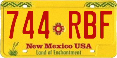 NM license plate 744RBF