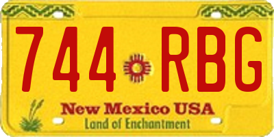 NM license plate 744RBG