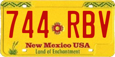 NM license plate 744RBV