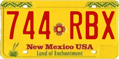NM license plate 744RBX