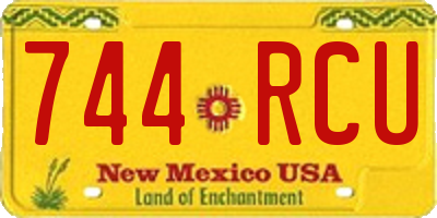 NM license plate 744RCU