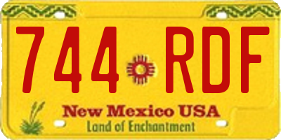 NM license plate 744RDF