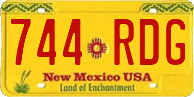 NM license plate 744RDG