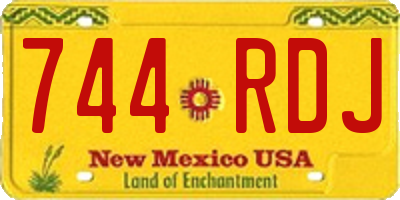 NM license plate 744RDJ