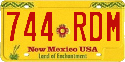 NM license plate 744RDM
