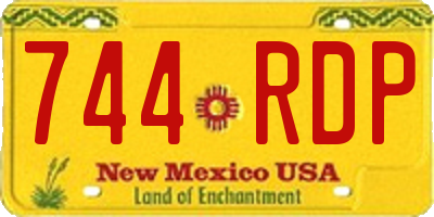 NM license plate 744RDP