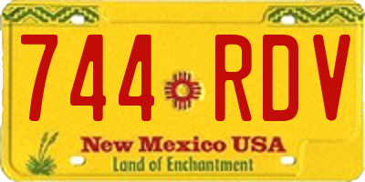 NM license plate 744RDV
