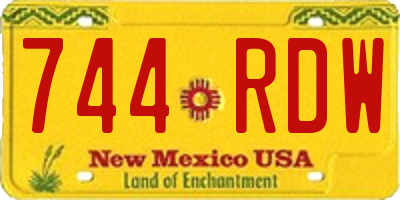 NM license plate 744RDW