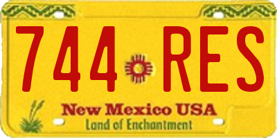 NM license plate 744RES