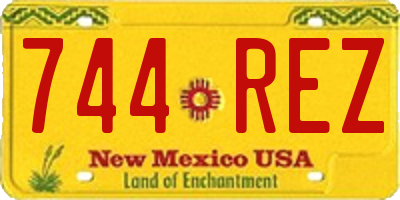 NM license plate 744REZ