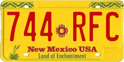 NM license plate 744RFC