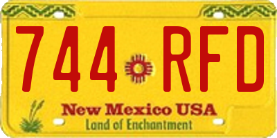 NM license plate 744RFD