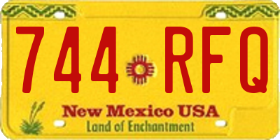NM license plate 744RFQ
