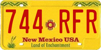 NM license plate 744RFR