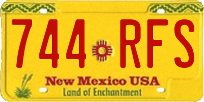 NM license plate 744RFS