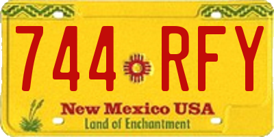 NM license plate 744RFY