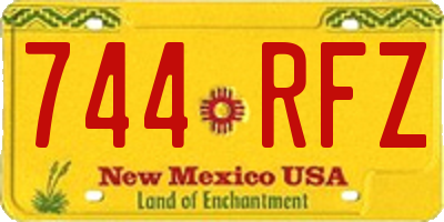 NM license plate 744RFZ