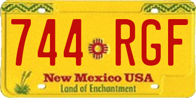 NM license plate 744RGF