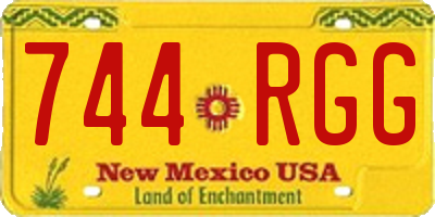 NM license plate 744RGG