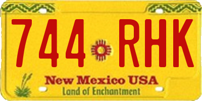 NM license plate 744RHK