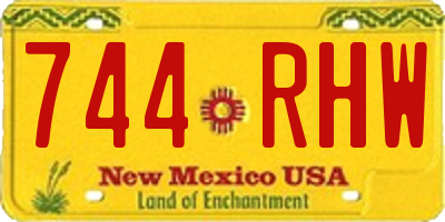 NM license plate 744RHW