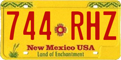 NM license plate 744RHZ
