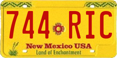 NM license plate 744RIC