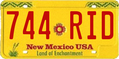 NM license plate 744RID