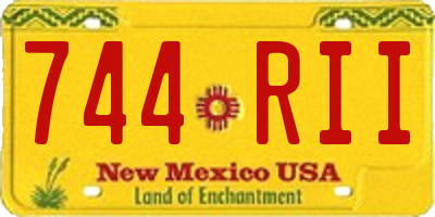 NM license plate 744RII