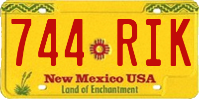 NM license plate 744RIK