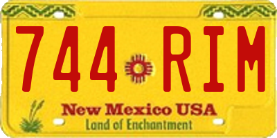 NM license plate 744RIM
