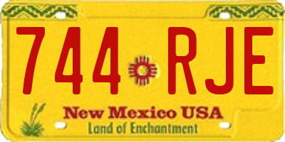 NM license plate 744RJE