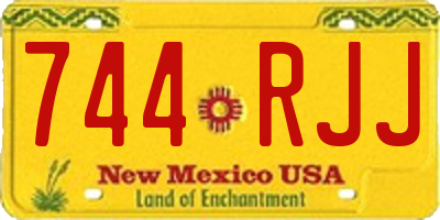 NM license plate 744RJJ