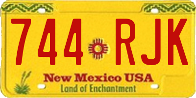 NM license plate 744RJK