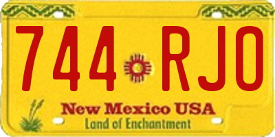 NM license plate 744RJO