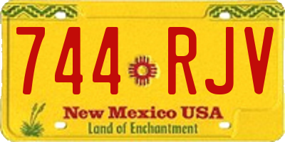 NM license plate 744RJV