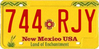 NM license plate 744RJY