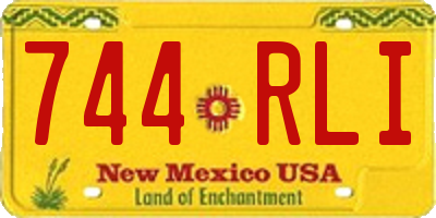 NM license plate 744RLI