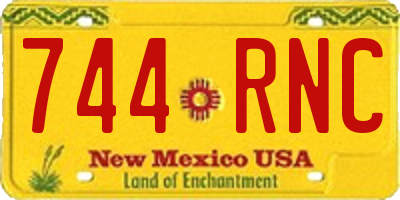 NM license plate 744RNC