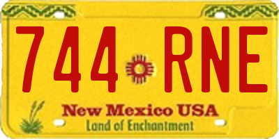 NM license plate 744RNE