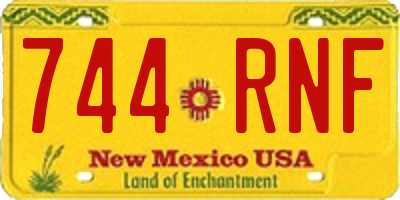 NM license plate 744RNF